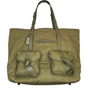 Christian Dior Cannnage Large Tote Galliano Bag Neutral Green Carryall